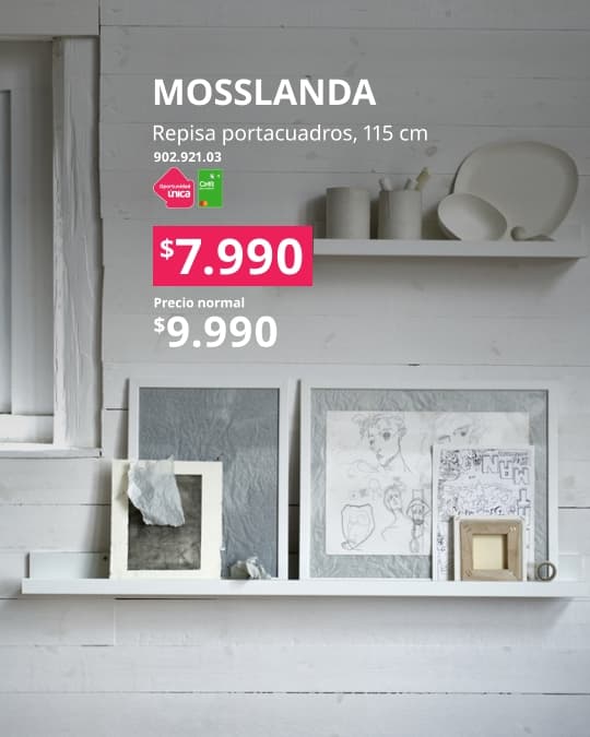 Repisa blanca MOSSLANDA con oportunidad única con tu CMR
