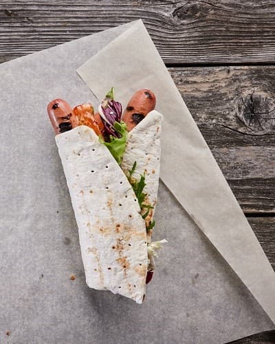 Sausage wrap and cooking paper