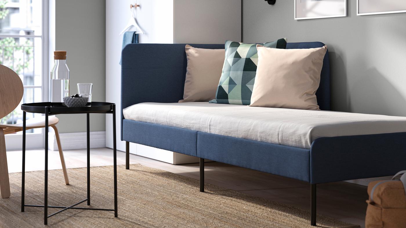 Simplicity goes a long way. Turn your small space into a complete bedroom. This room has a BLÅKULLEN bed and GLADOM tray table and more for under ₱15,000.