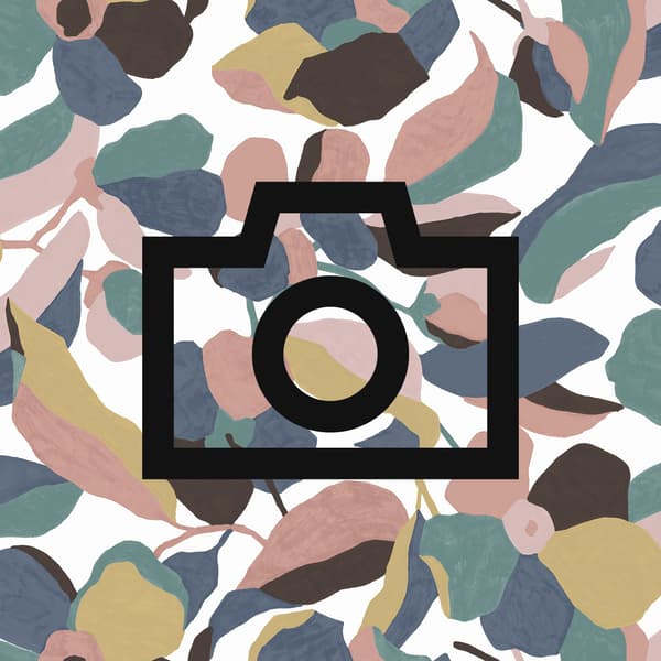 Stilisierter Fotoapperrat auf einem Camouflage Hintergrund.