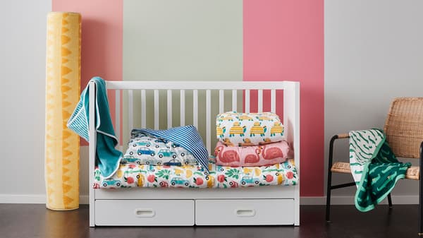 STUVA / FRITIDS Cot with drawers, white, 60x120 cm