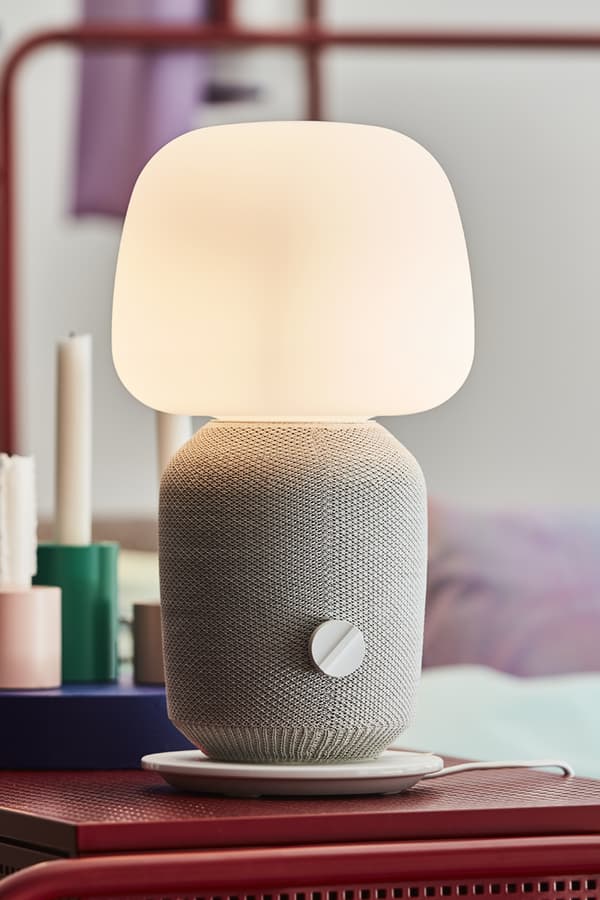 SYMFONISK Lampe table haut-parleur wifi int, blanc