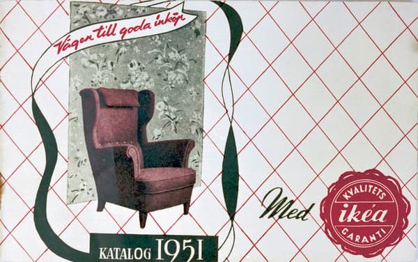 The first IKEA logo on the 1951 IKEA catalog