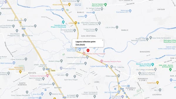 The IKEA collection point in Laguna is located at the LBC Warehouse, Warehouse #19, D.M. RAGASA Compound, #730 Barangay Parian, Calamba City, Laguna