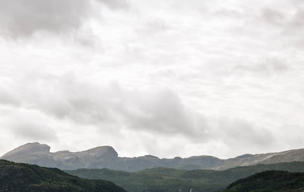The mountainous Norwegian landscape.