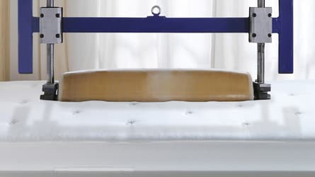 un rouleau de machine d’essai sur un matelas IKEA