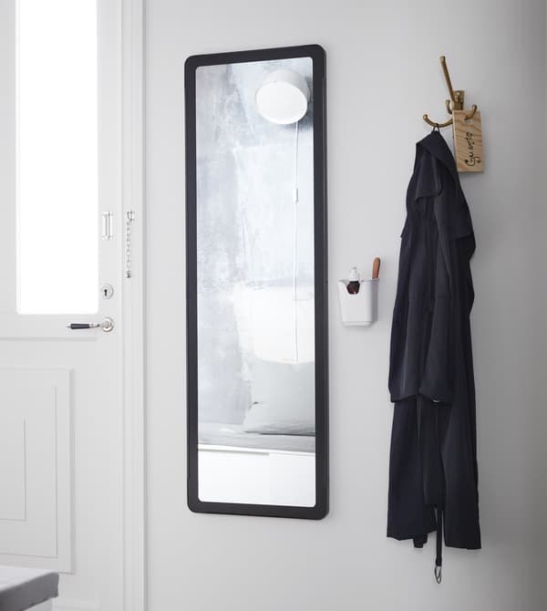 Update your small hallway with smart solutions by using hallway storage from IKEA. In a hurry and need a quick fix? Keep your favourite scent and some lipstick in a cutlery stand by the mirror, and you’ll be made up and ready to go in a heartbeat.