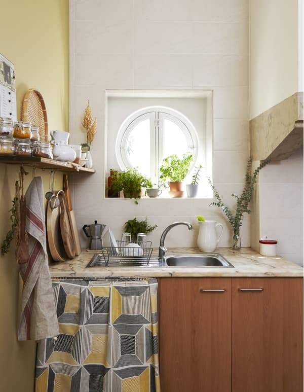 Use textiles to disguise kitchen appliances