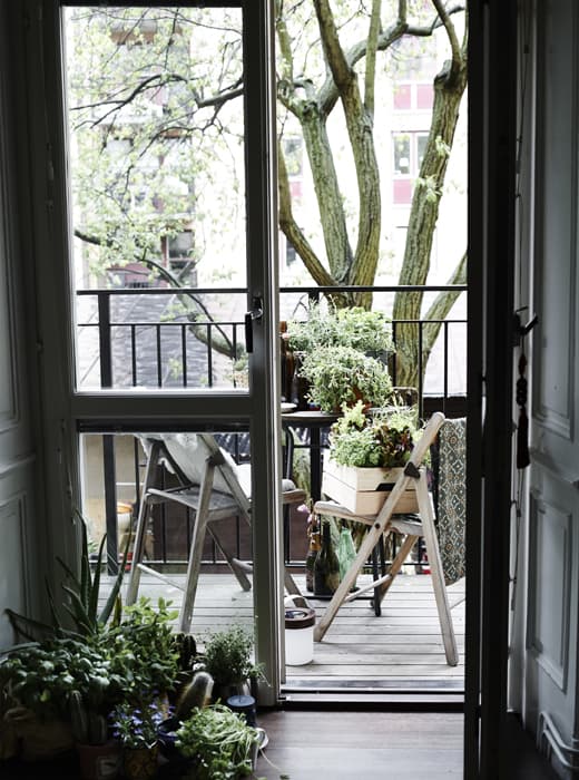 Use wooden crates to display and move plants
