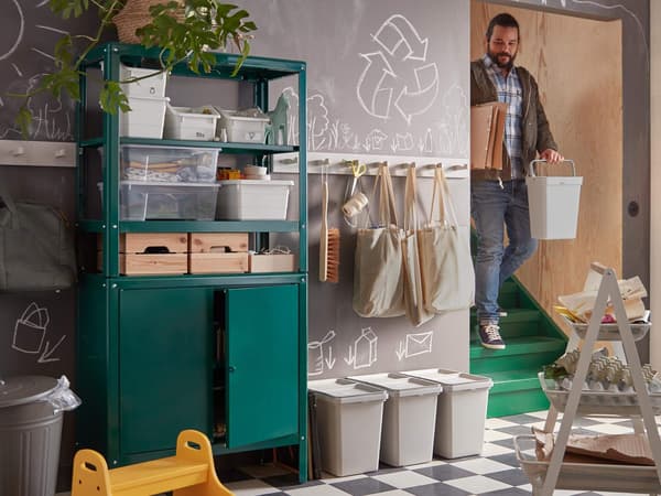 Various IKEA shelving and storage solutions