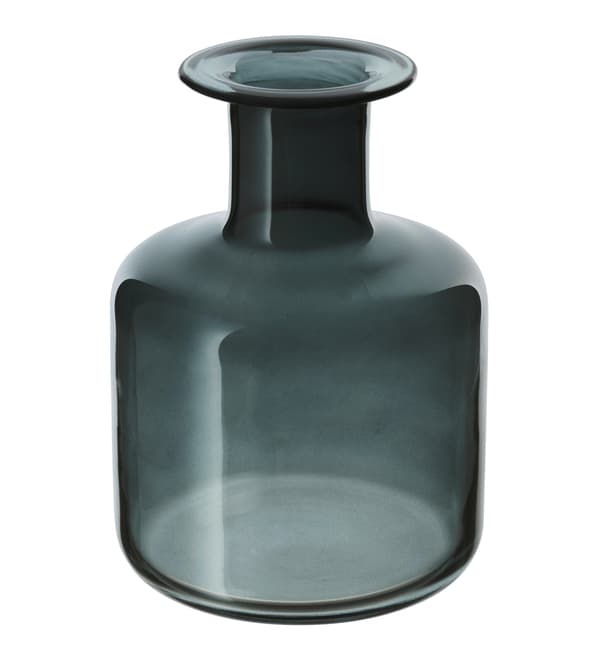 Vase en verre gris.
