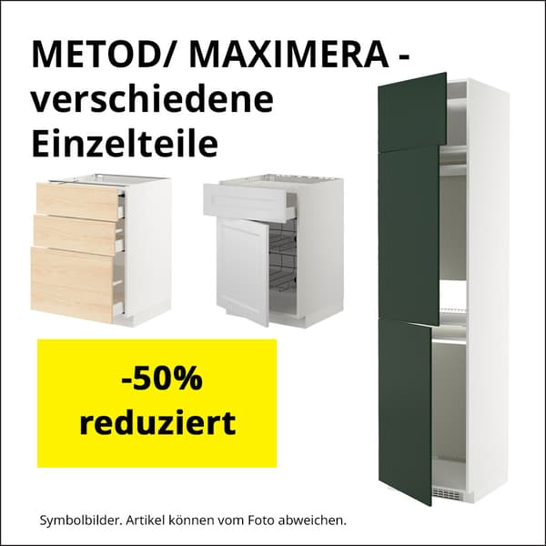 Verschiedene Einzelteile der Küchenserien METOD/ MAXIMERA in der Fundgrube Graz um 50% reduziert.