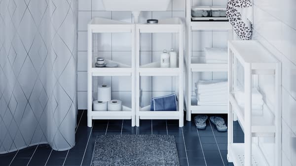 VESKEN – Storage that fits in the smallest of bathrooms.