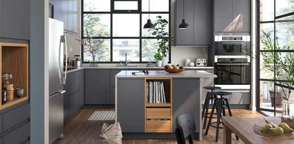 VOXTORP dark grey kitchen front