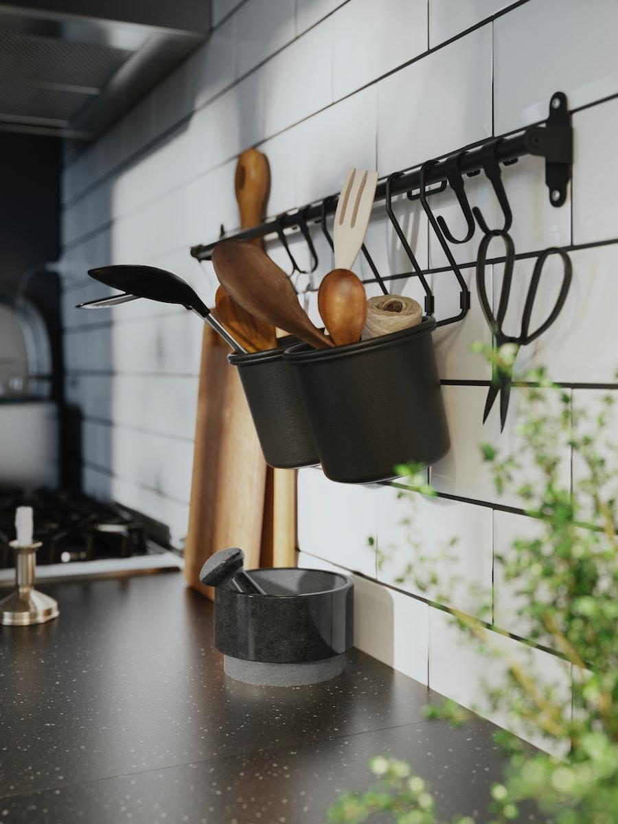 Wall-mounted kitchen accessories