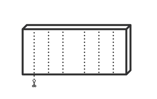Want an upholstered headboard how to? IKEA can help with this guide to makeover a MALM bed frame with foam and a velvet curtain. This illustrated step shows foam being cut into 7 panels to fit. We cut one bigger panel for the middle.