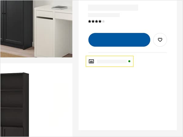 What means each icon about availability in the product page 