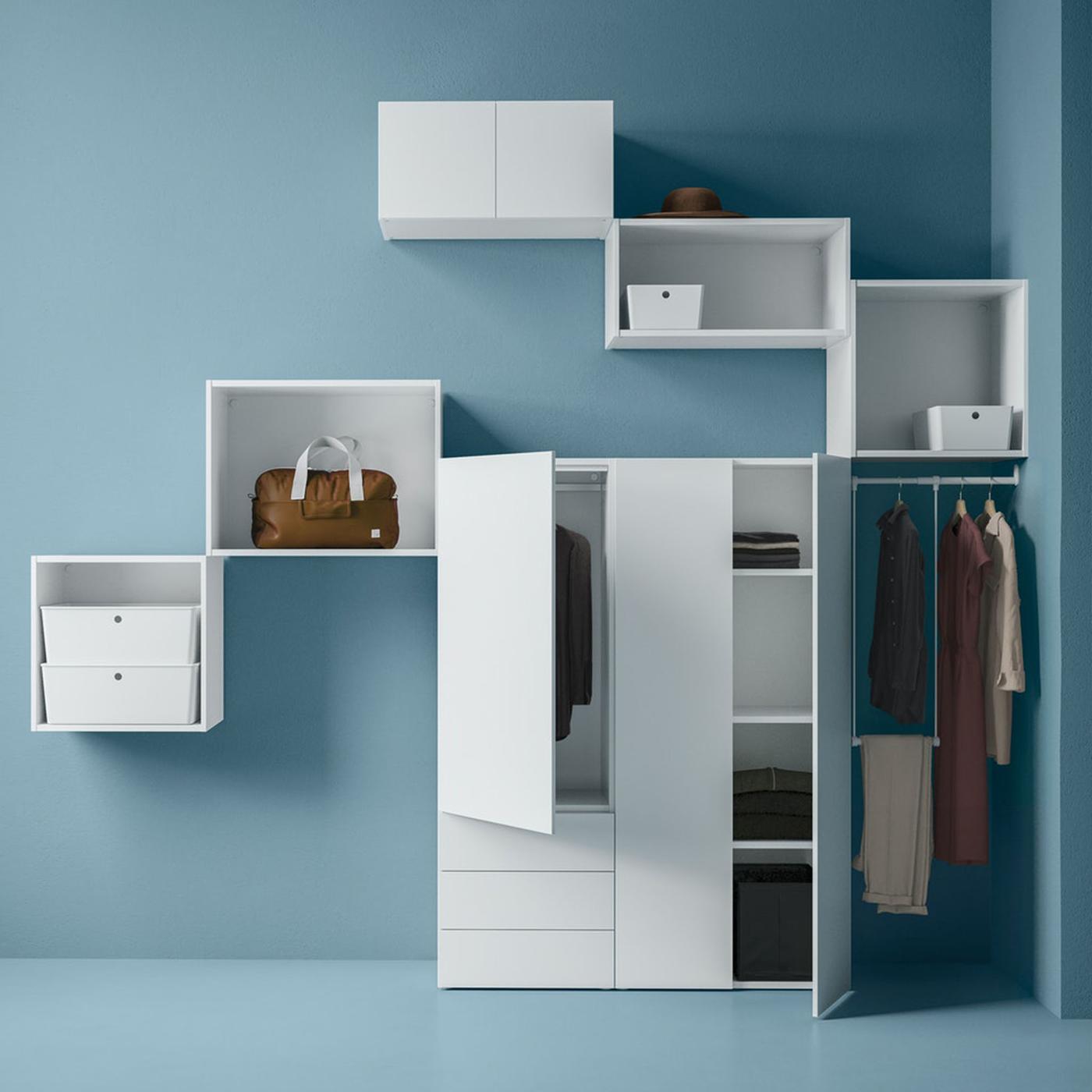 White PLATSA wardrobe in different shapes