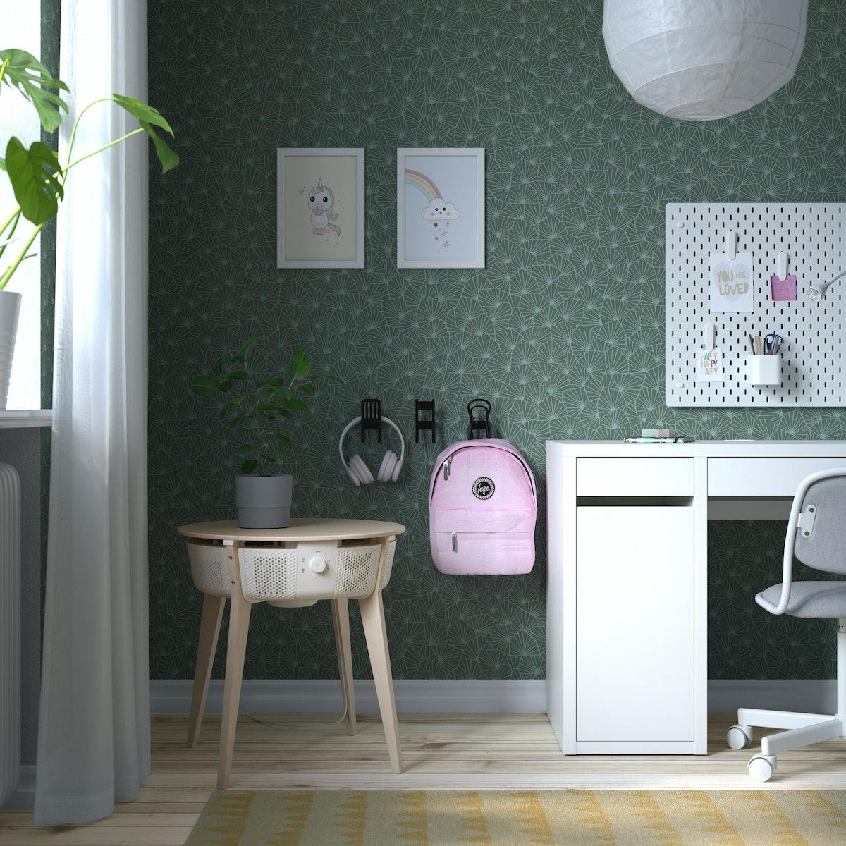 White STARVKIND table with air purifier in children's room in Singapore