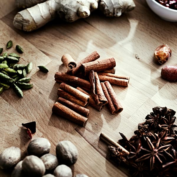 Whole spices like nutmeg, cardamom and cinnamon keep their freshness (and flavour) longer than ground up spices.