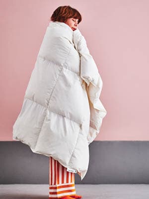 Woman in duvet