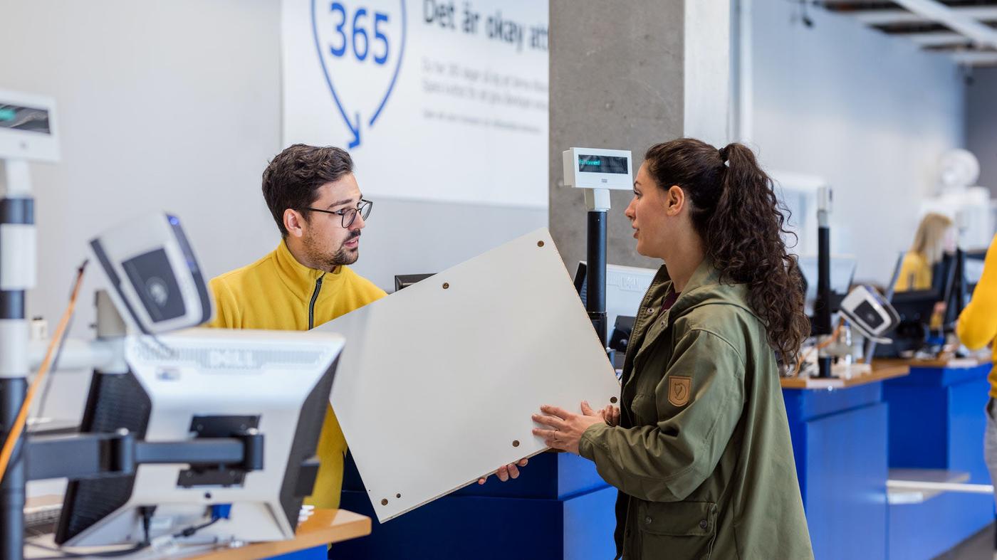 Women making a return in a IKEA store