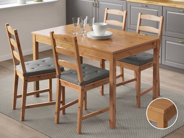 wooden dining table with a natural feel
