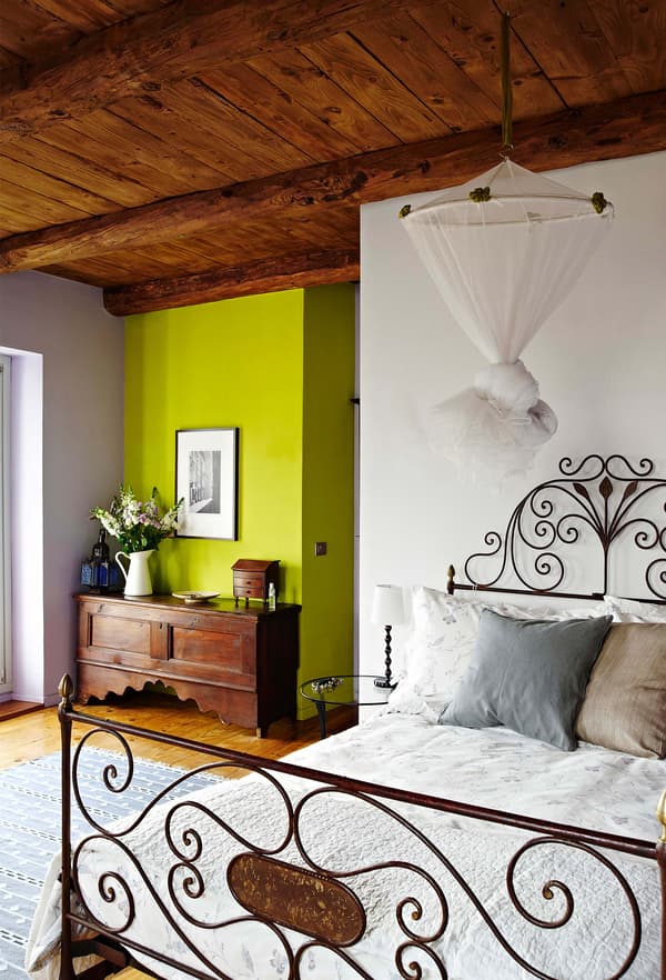 Wrought iron adds a handmade touch.