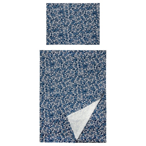 ÄLSKEBLÅMME Flat sheet and pillowcase, 150x260/50x80 cm