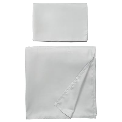 BÄRGLIM Flat sheet and pillowcase, grey, 150x260/50x80 cm