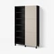 BESTÅ Storage combination with doors, black-brown/Lappviken light grey-beige, 120x42x202 cm