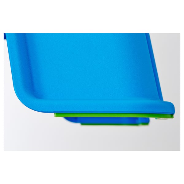 Blue step stool with non-slip top and bottom, safely designed for adults and children up to 100 kg.