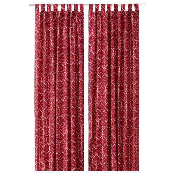 BRITTKARIN red patterned curtains, cotton.
