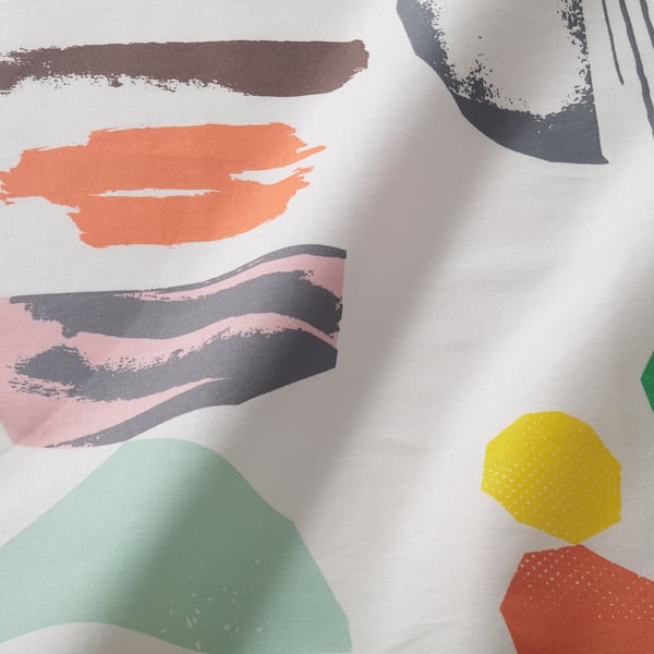 Colourful abstract design on soft cotton fabric.
