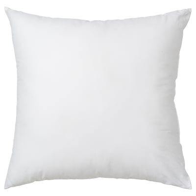 FIALISA white pillow: soft, supportive, 100% cotton cover, polyester fill, square shape, plain design.