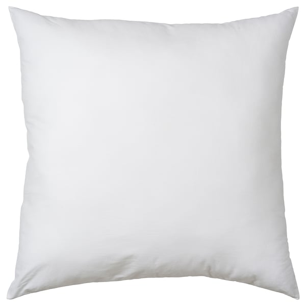 FIALISA pillow, white, cotton cover, polyester fill, square shape, plain design.
