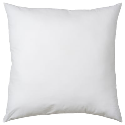 FIALISA pillow, white, cotton cover, polyester fill, square shape, plain design.