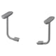 Image shows two grey FLINTAN office chair armrests, each with a curved metal base and padded top.