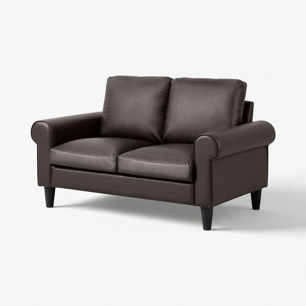 GAMMALBYN: dark grey, compact sofa with rolled arms. Comfortable artificial leather.