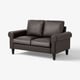 GAMMALBYN: dark grey, compact sofa with rolled arms. Comfortable artificial leather.