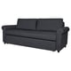 Dark grey GAMMALBYN sofa-bed with rolled arms and storage. Modern and compact design.