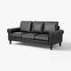 GAMMALBYNd sofa, black, rolled arms, leather-look.