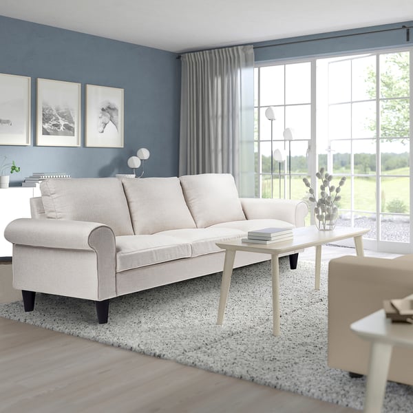 White GAMMALBYN sofa in modern living room, fitting 3, bright natural light.