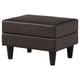 Gammalyn footstool: square black leather seat with tapered dark legs.