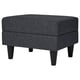A gammalyn footstool, sleek and grey, featuring a rectangular shape with tapered black legs, perfect for resting feet.