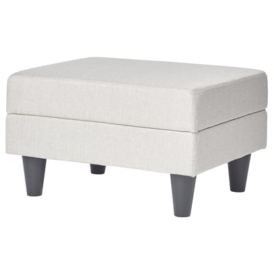 Gammalyn footstool, light grey, square, upholstered fabric.