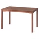 Solid wood rectangular dining table, rectangular in solid brown mango wood, with a smooth finish.