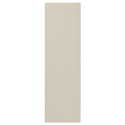 A beige rectangular cabinet door with smooth lines and a modern style.