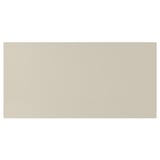 Beige HAVSTORP kitchen cabinet, smooth front, fiberboard material, rectangular shape, modern design.