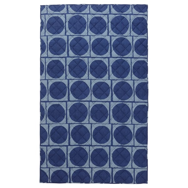 JORDRANUNKEL blue comforter with circle pattern, soft cotton-viscose blend, rectangular shape.